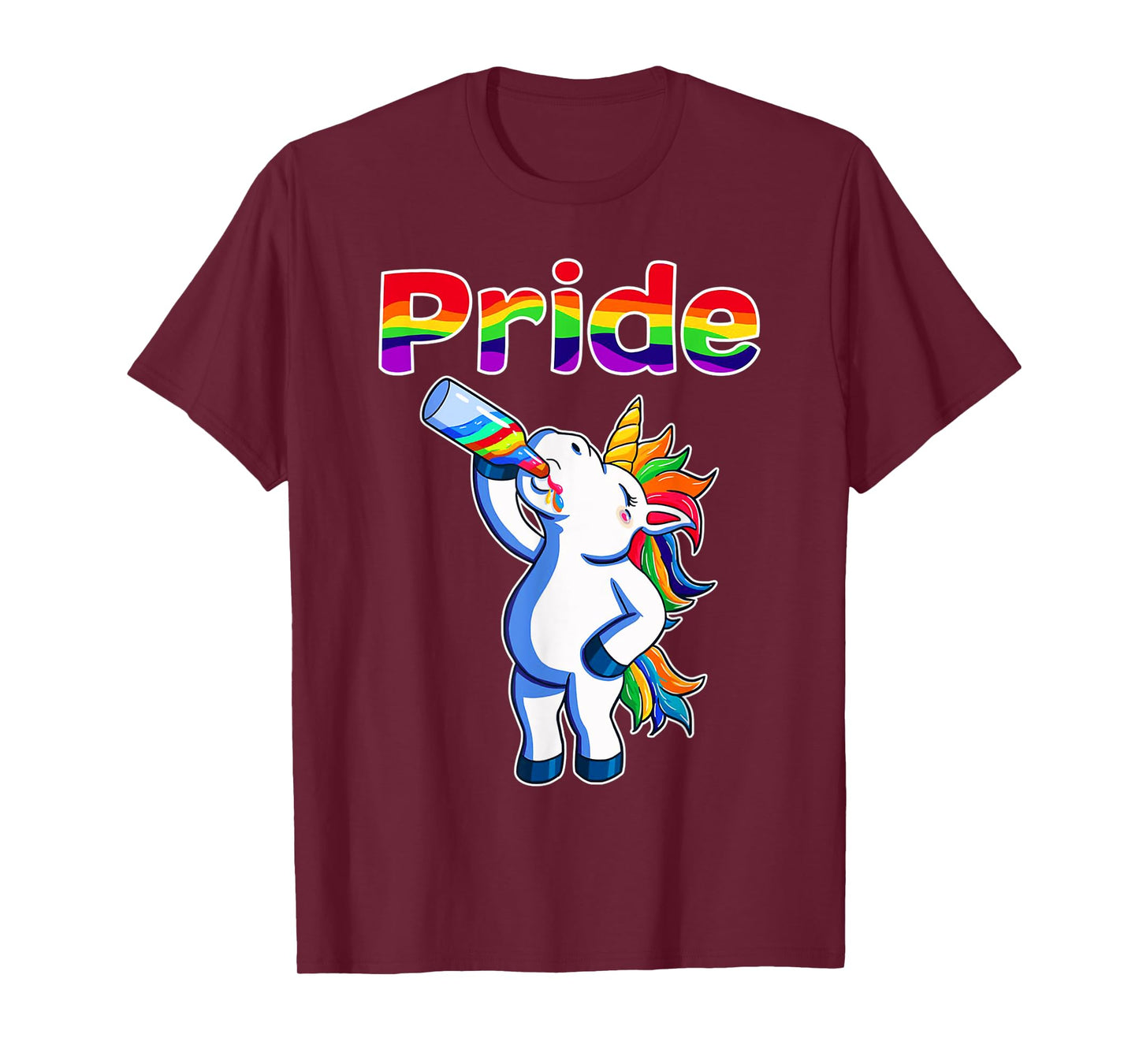 Funny Unicorn Alcohol Drinking Squad LGBTQ Lesbian Gay Pride T-Shirt