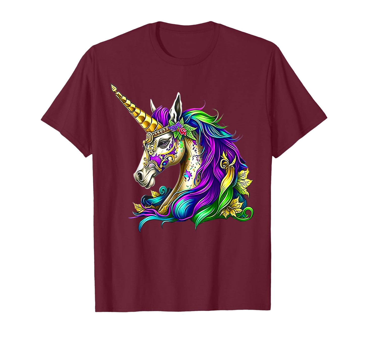 Happy Mardi Gras Unicorn Girls T-Shirt