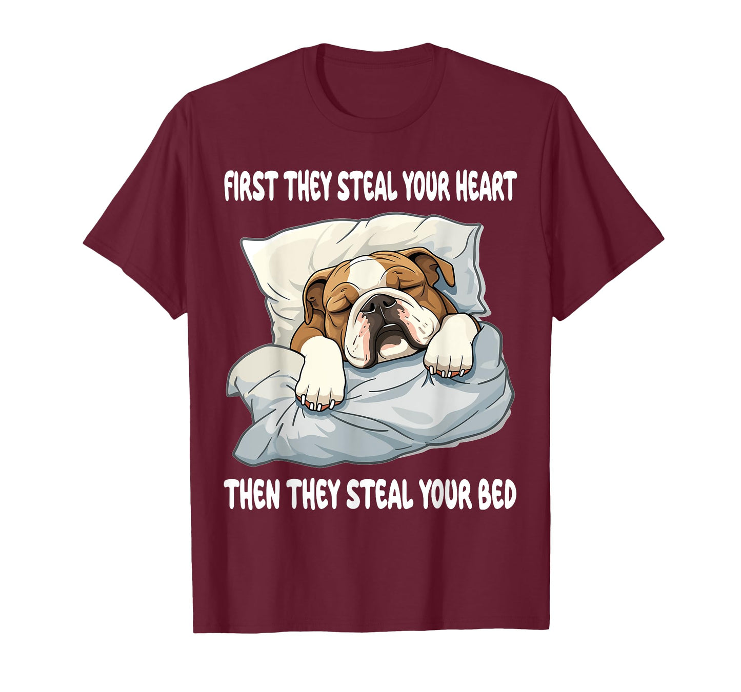 English Bulldog Sleeping Pajamas Nightgown T-Shirt for Men Women Girls Kids