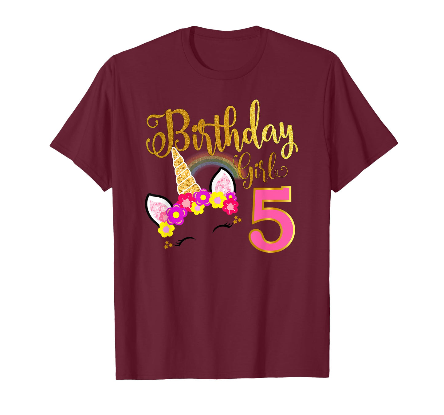 I'm 5th the Birthday for Girl Unicorn 5 year old Birthday T-Shirt