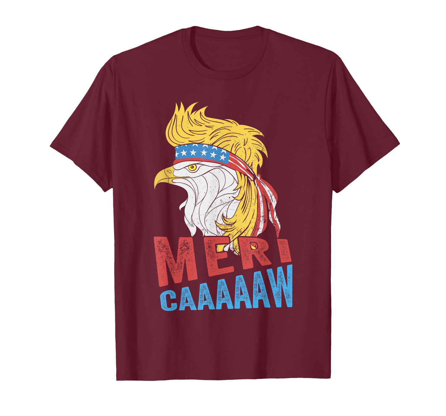 meri-caaaaaw - Eagle Mullet 4th Of July USA American Flag T-Shirt