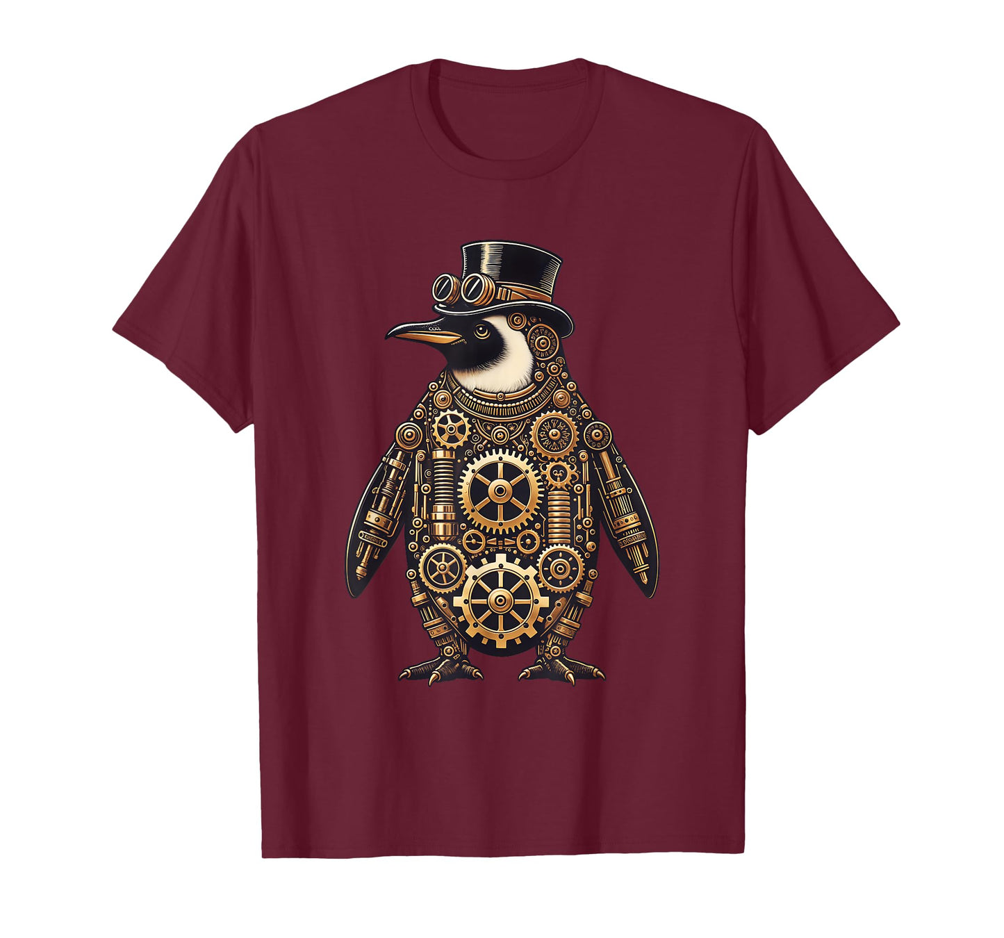 Steampunk Penguin Shirt Vintage Mechanical Gears Penguin Art T-Shirt