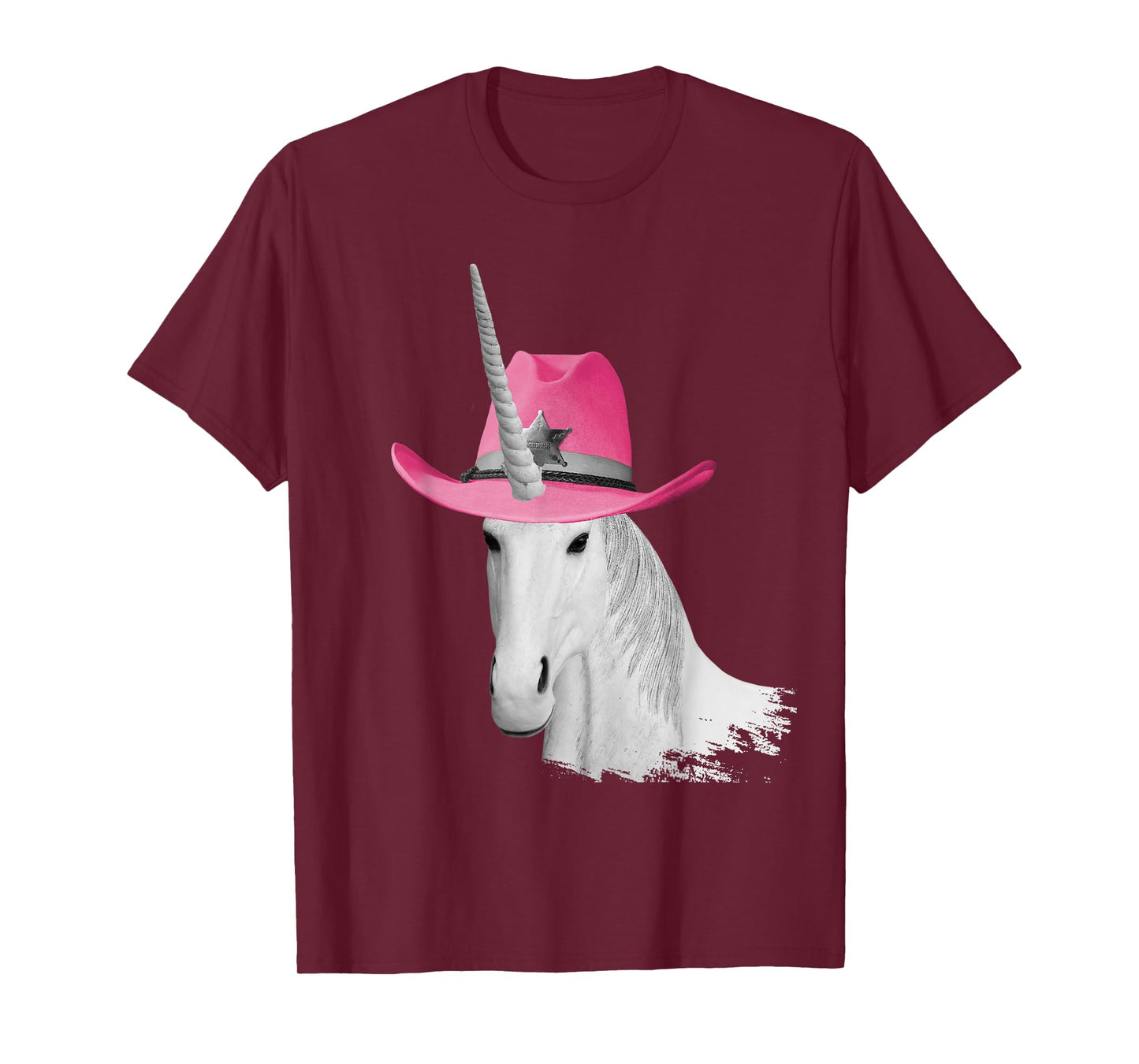 Unicorn Wearing Pink Cowboy Hat Cowgirl T-Shirt