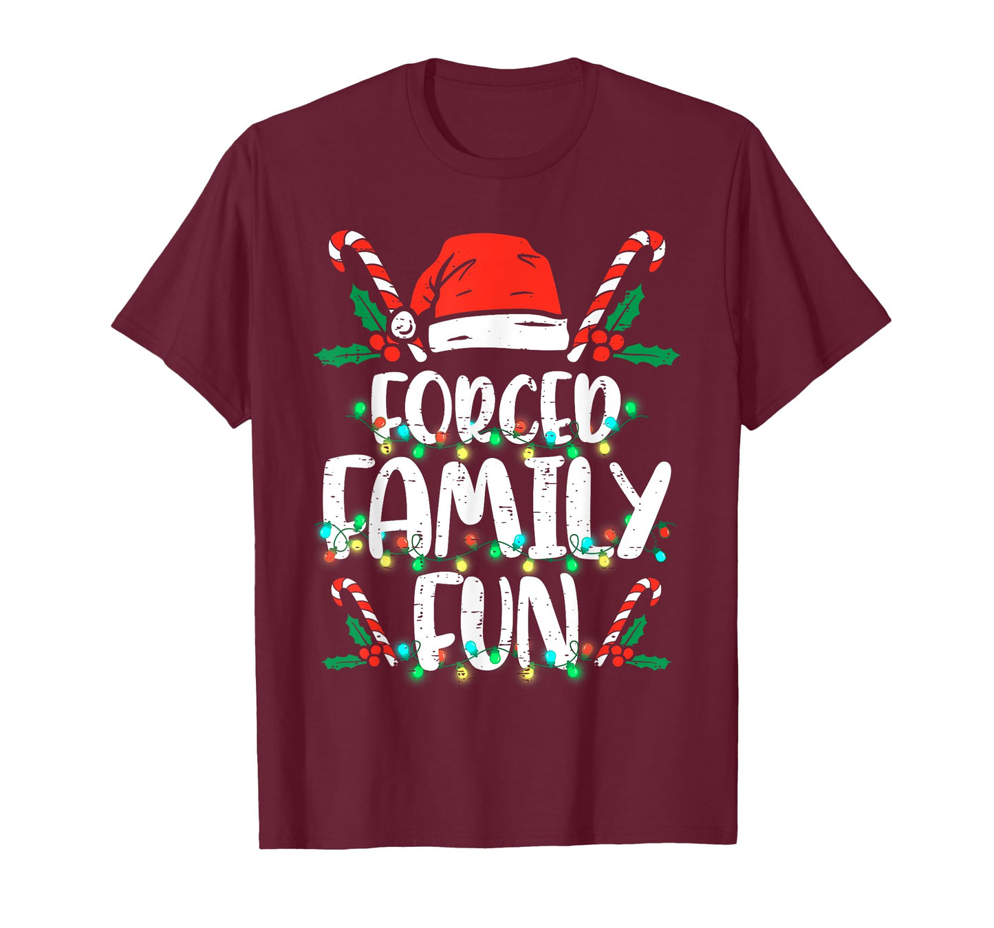 Forced Family Funny Sarcastic Christmas Xmas Pajama T-Shirt