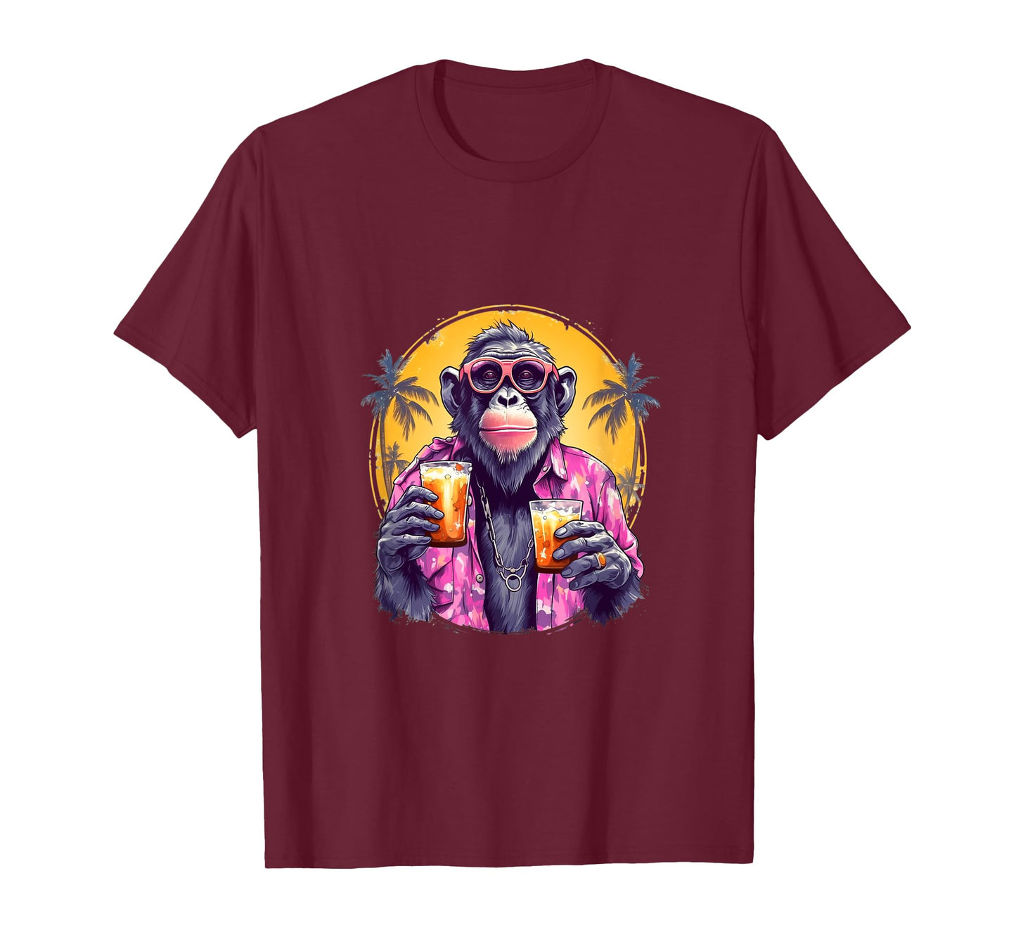 Monkey Drinking Beer Funny Beer Drinker Drunk Gorilla Ape T-Shirt