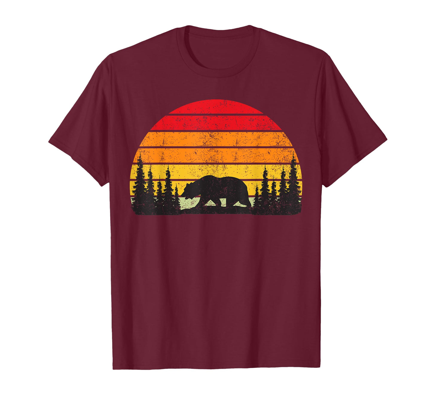 Retro Forest Bear Outdoors Nature Women Men Vintage Graphic T-Shirt
