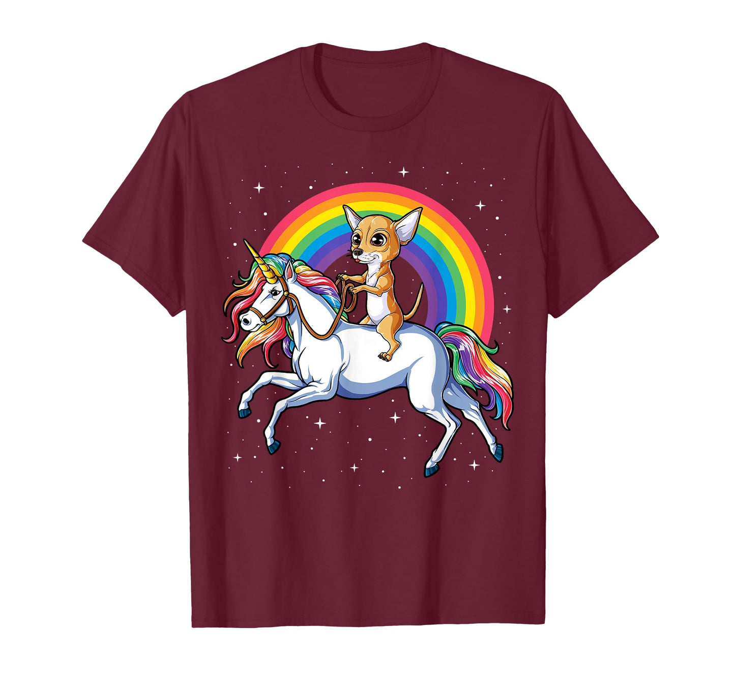Chihuahua Unicorn T shirt Girls Space Galaxy Rainbow Dog Tee T-Shirt