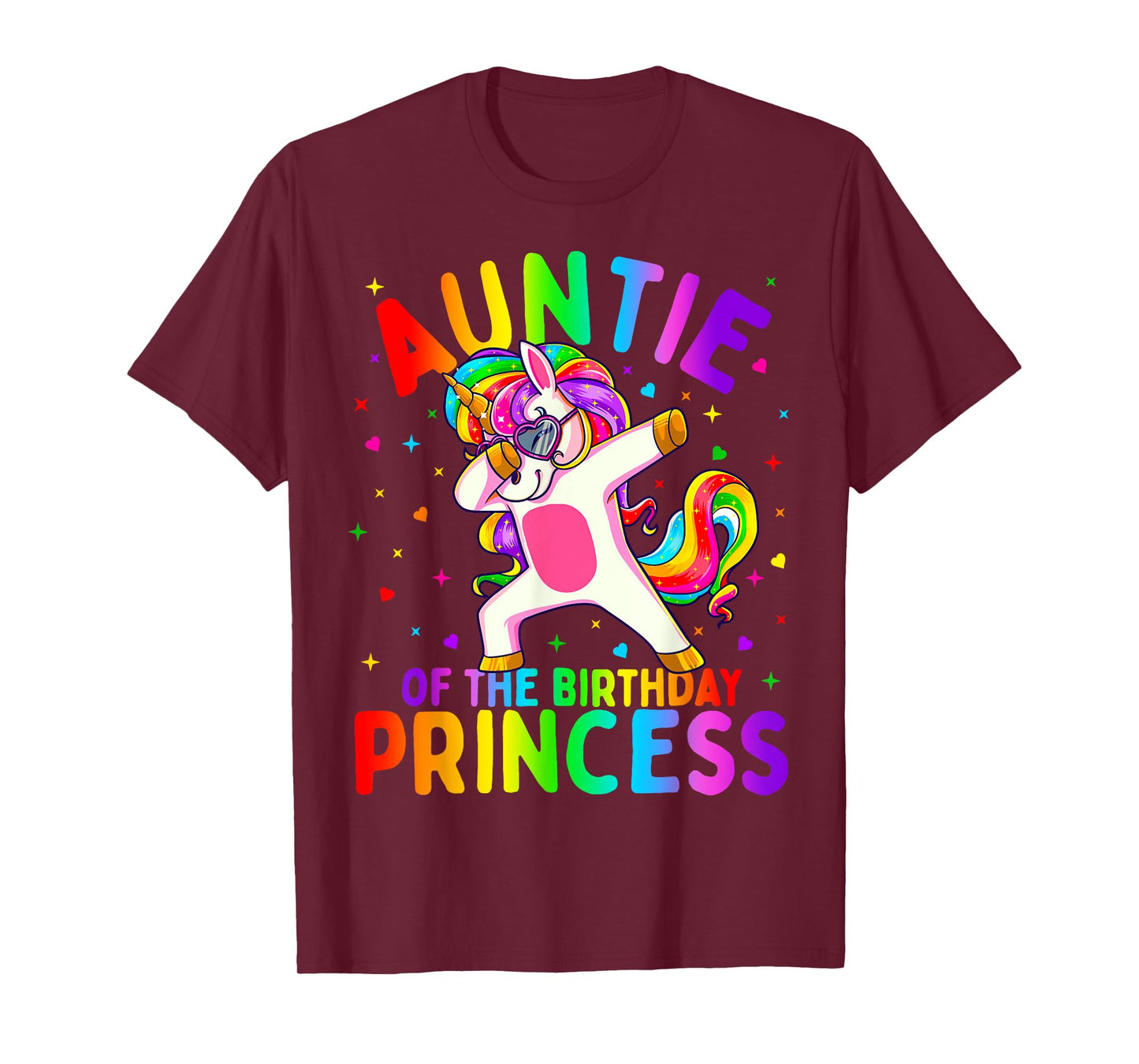 Auntie of the Birthday Princess Girl Dabbing Unicorn Aunt T-Shirt