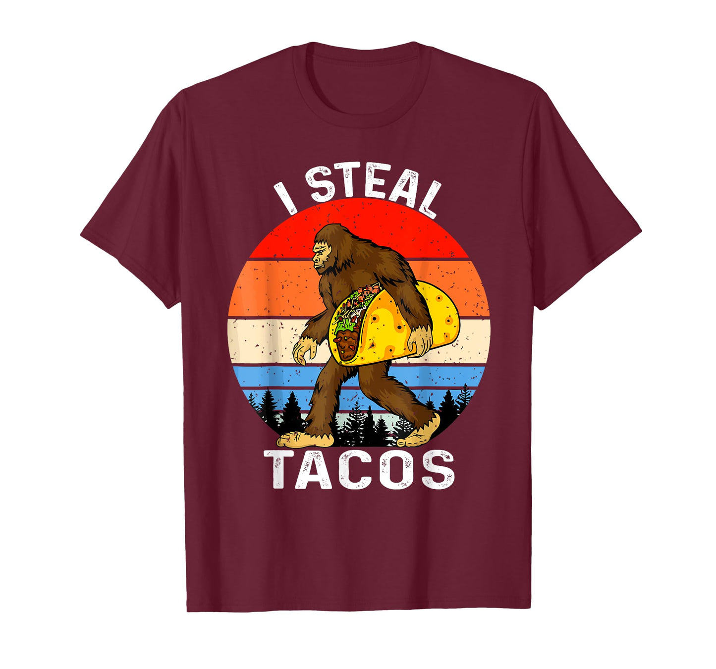 Funny I Steal Tacos Bigfoot Carrying Taco Cinco De Mayo 2025 T-Shirt