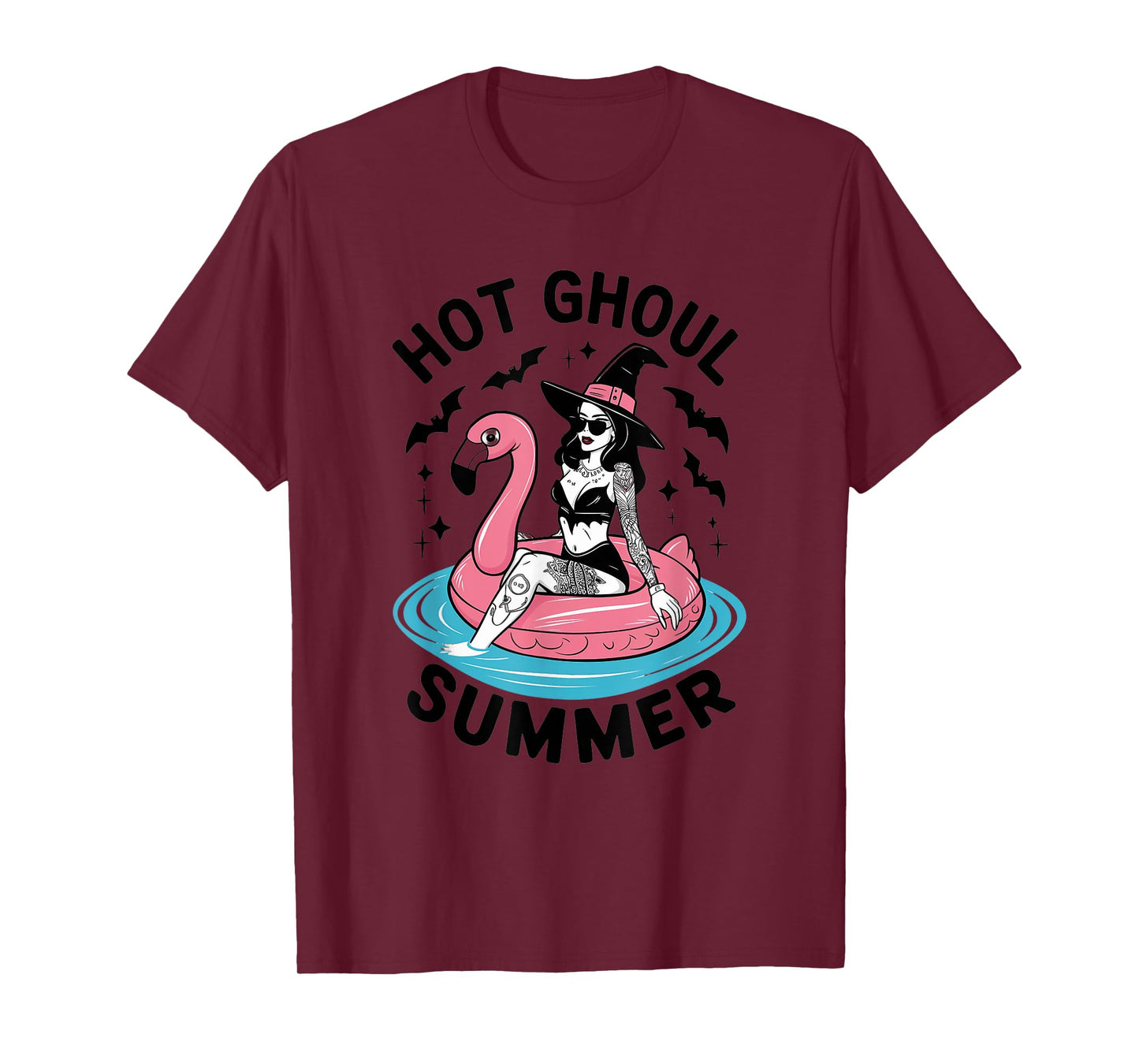 Hot Ghoul Summer Funny Witch Gothic Spooky Retro Halloween T-Shirt