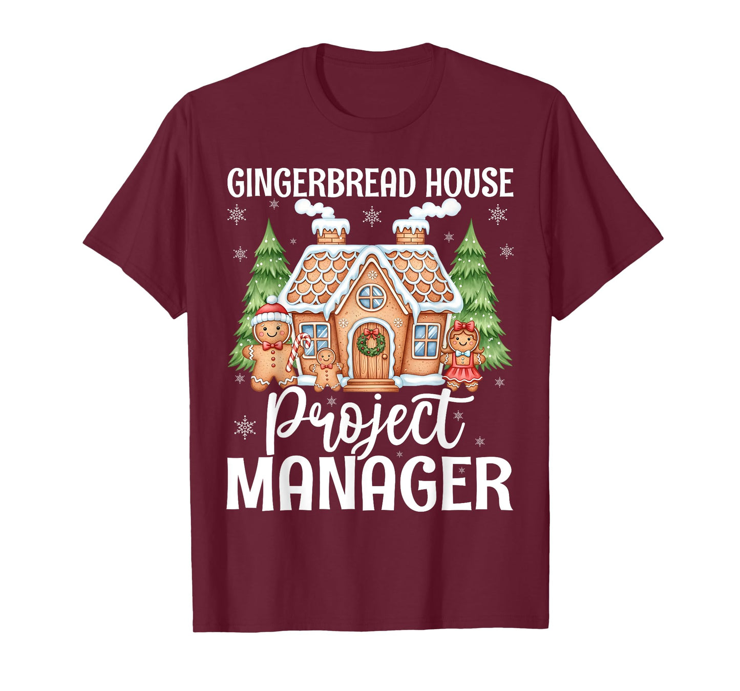 Gingerbread House Project Manager Funny Christmas Baking T-Shirt