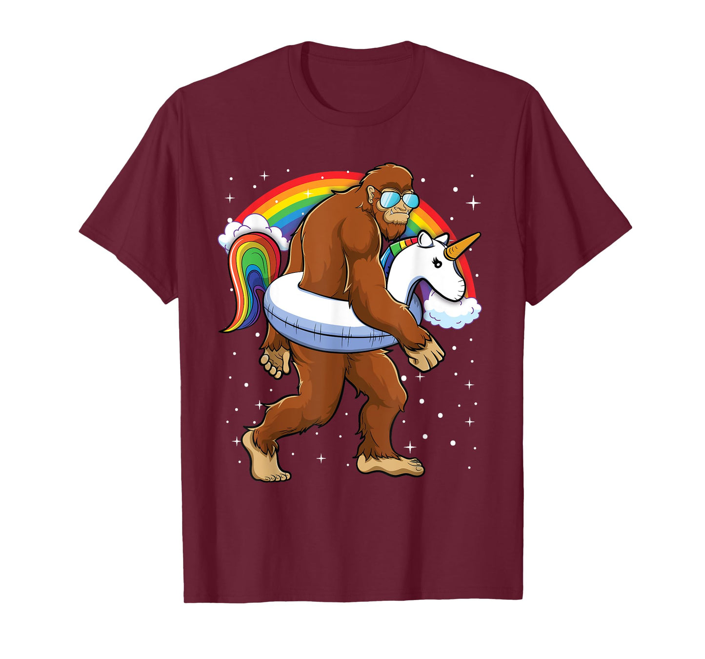 Bigfoot Unicorn Rainbow Shirt Boys Kids Girls Toddlers T-Shirt