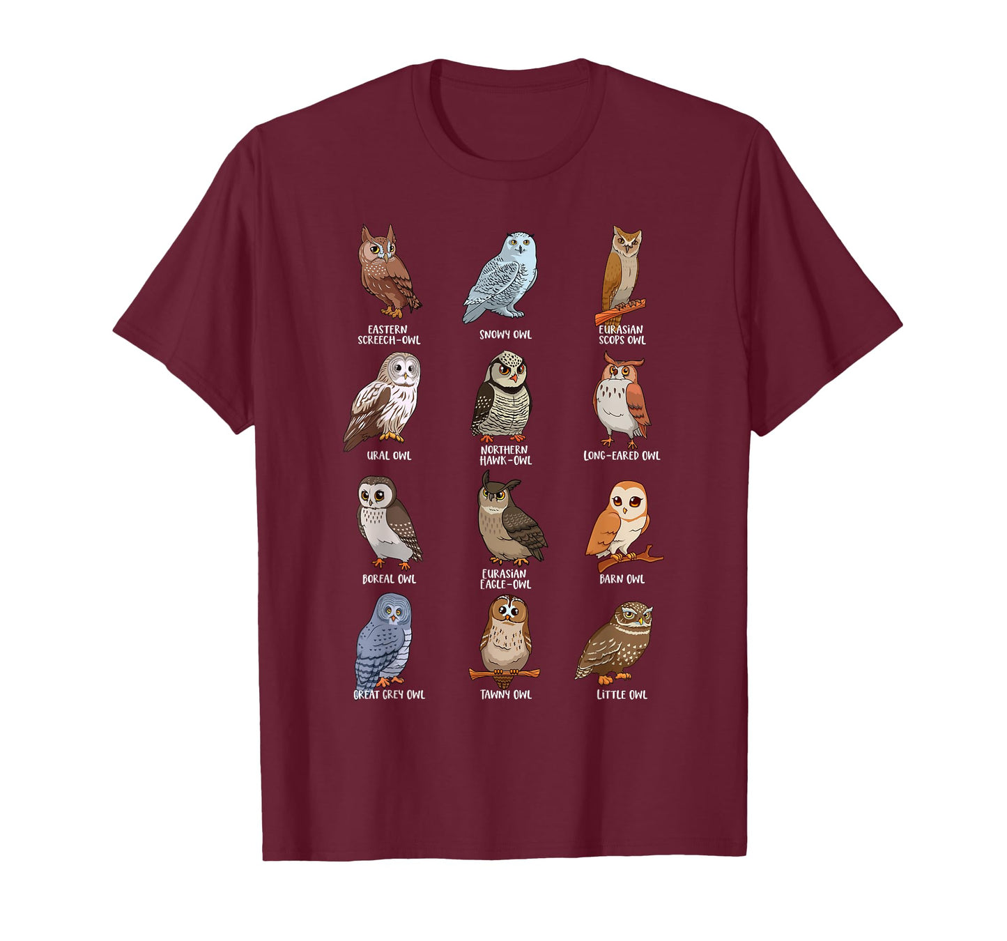 Cartoon Kawaii owls - Owl motif T-Shirt