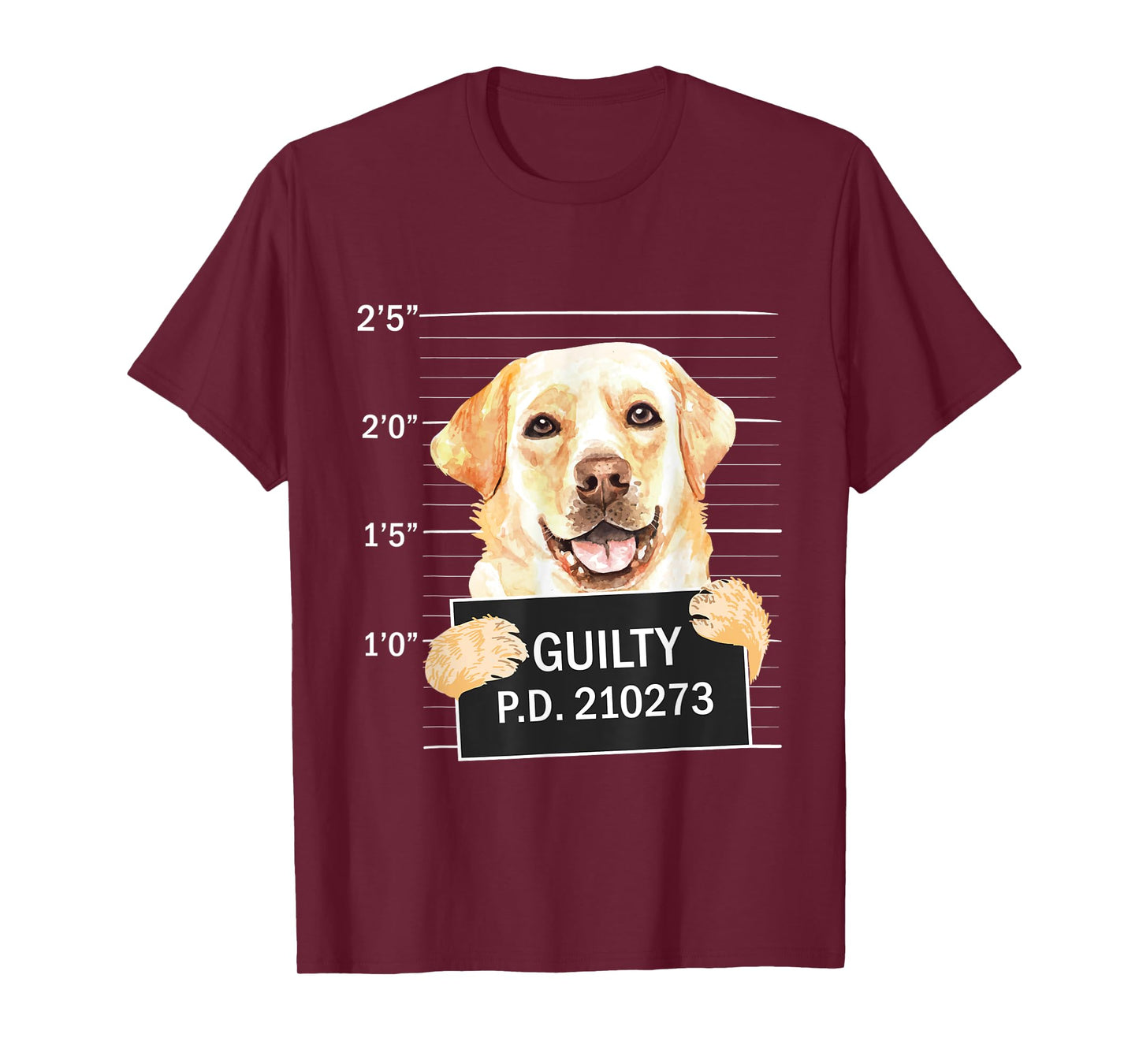 Guilty - Mugshot Black Labrador Retriever Dog Trainer Puppy T-Shirt for Men Women Kids