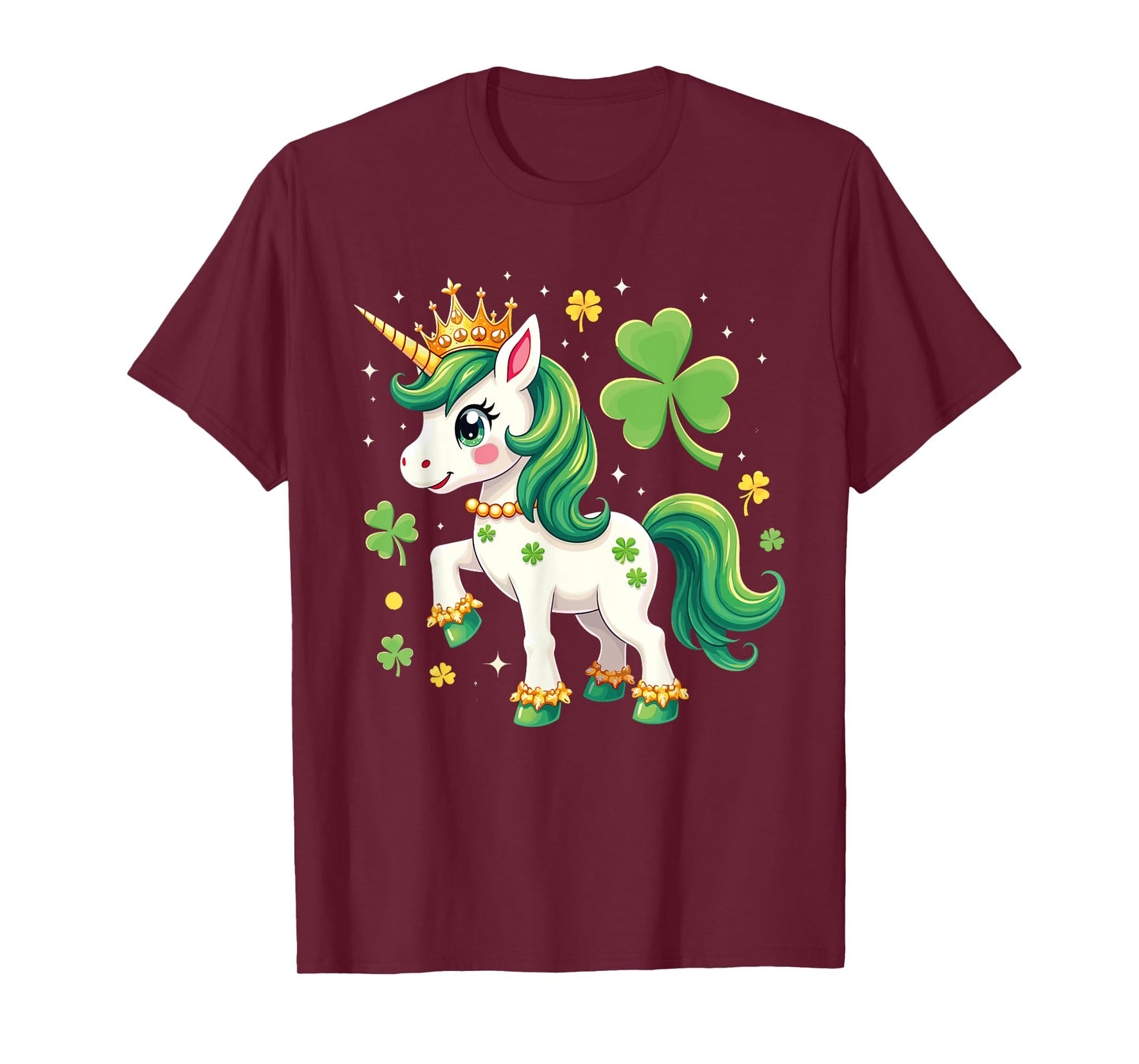 Lepricorn Unicorn St Patricks Day Shamrock Kids Girls Lucky T-Shirt