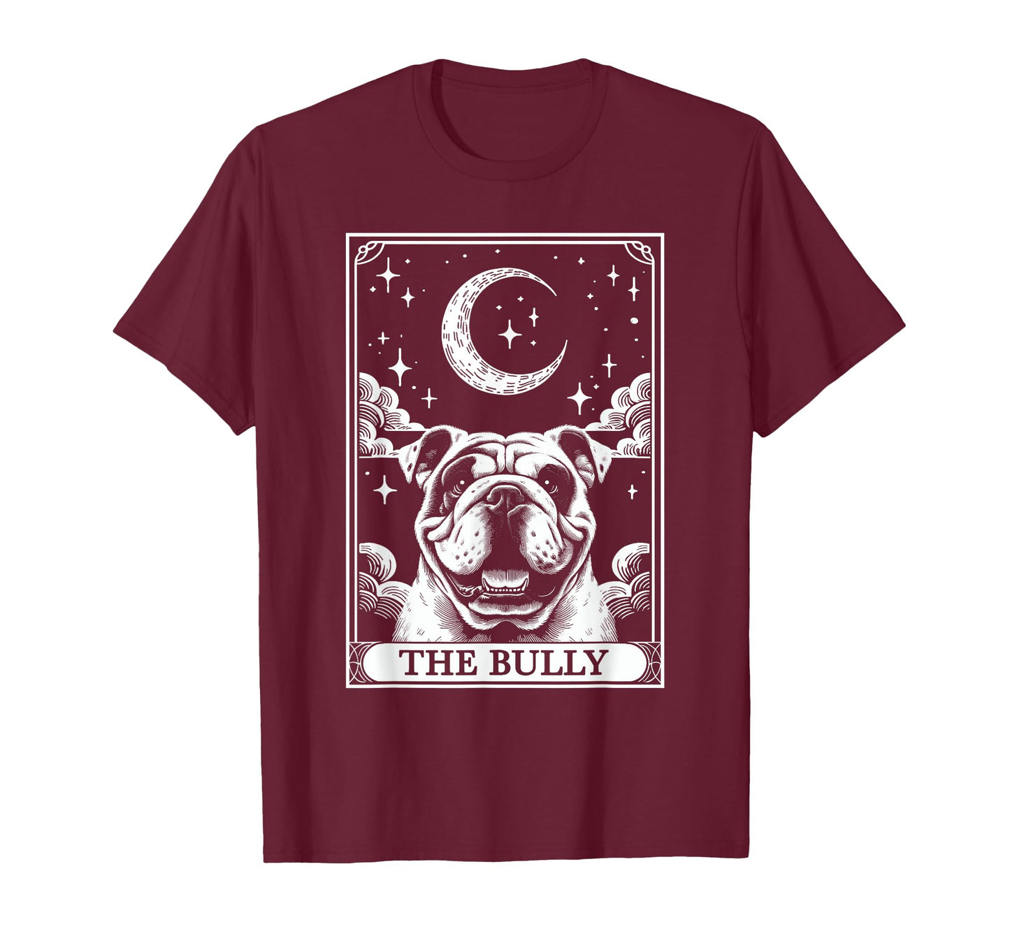 Tarot Card Vintage Crescent Moon Bulldog Bully Dog Mom T-Shirt