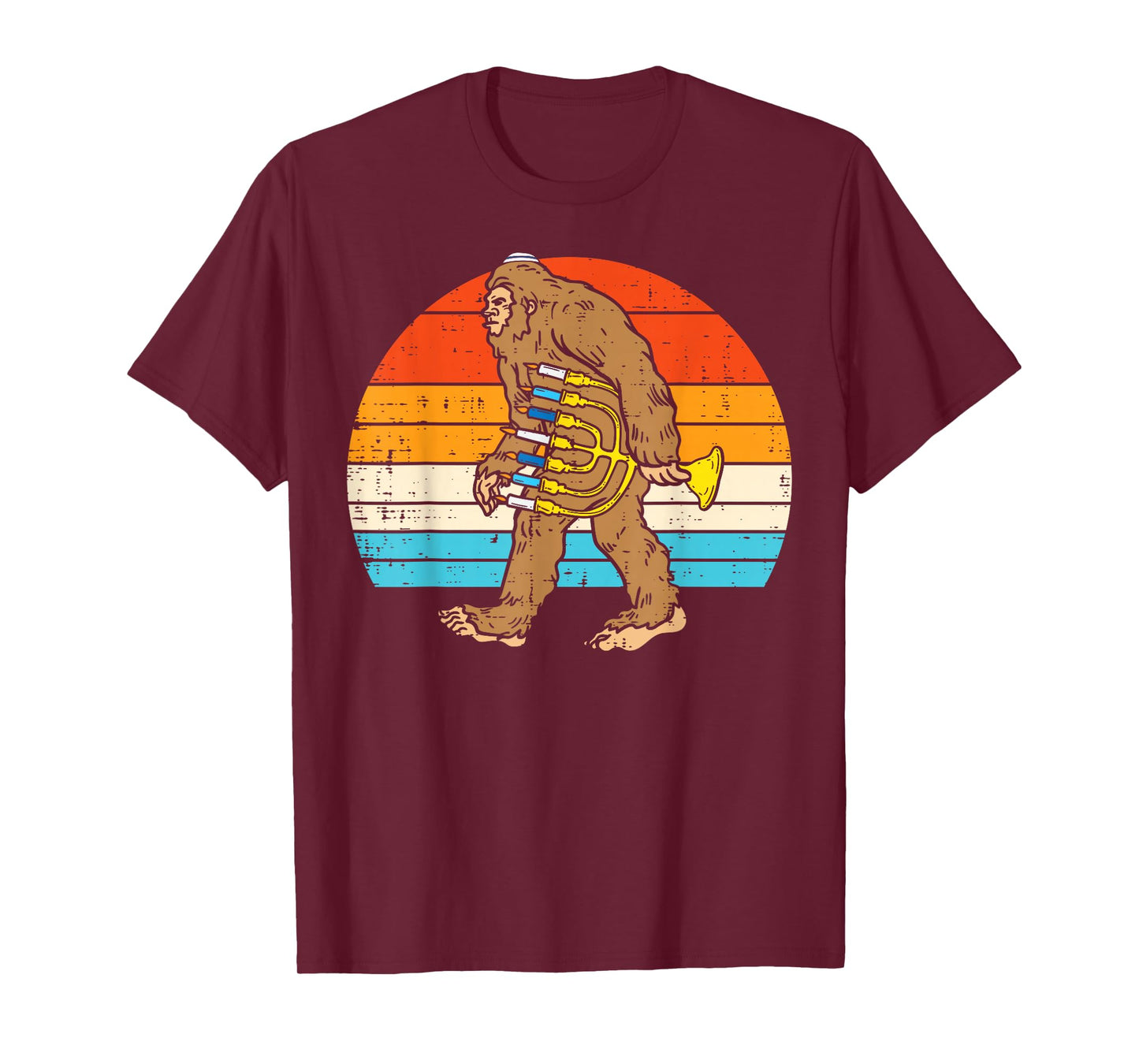 Jewish Bigfoot Sasquatch Menorah Hanukkah Chanukah PJs Men T-Shirt