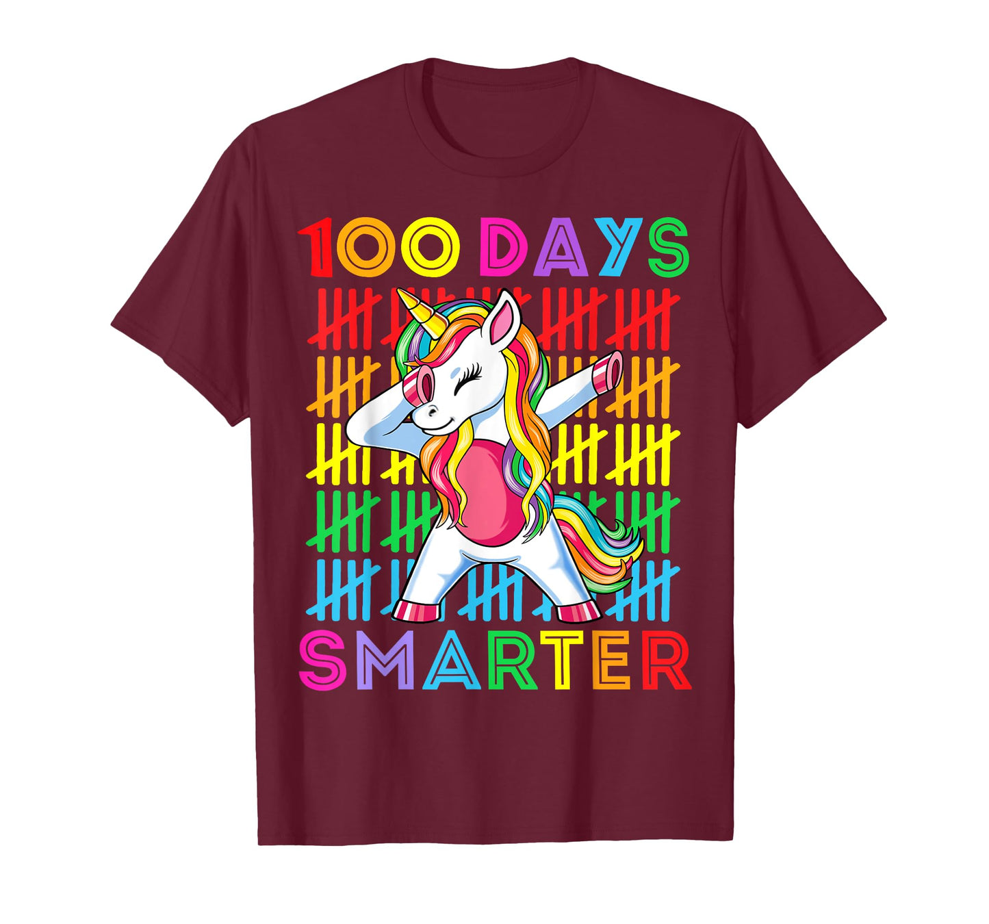 100 Days Smarter Kids Girls Unicorn 100th Day of School Gift T-Shirt