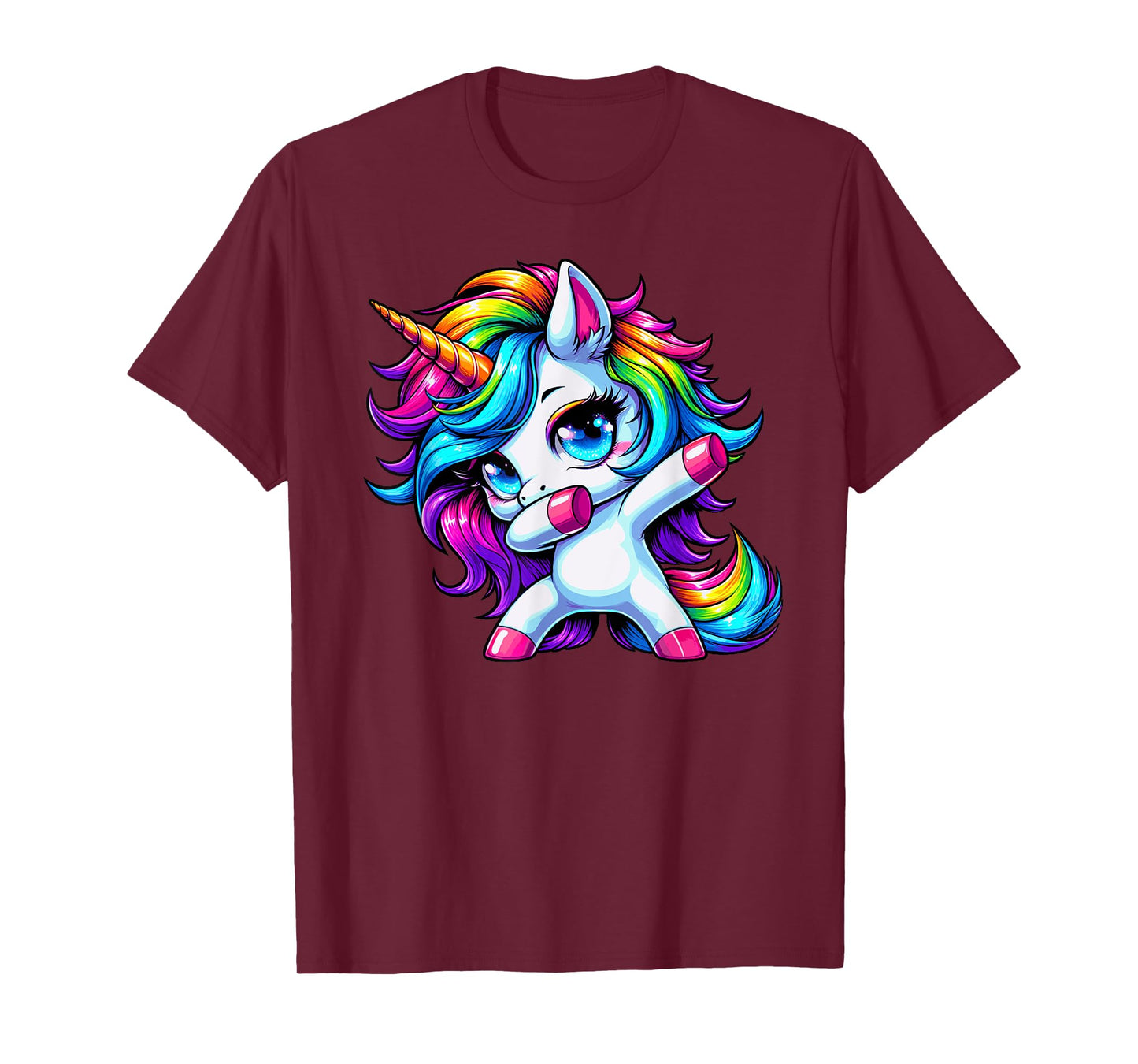 Dabbing Unicorn Girls Kids Women Rainbow Cute Unicorn Dab T-Shirt