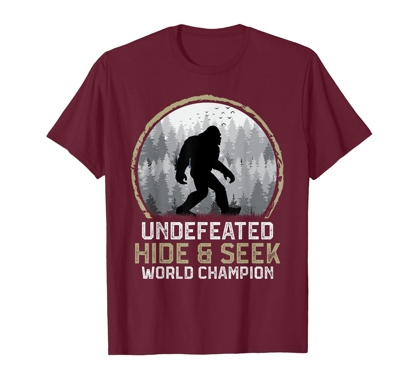 Undefeated Bigfoot Retro Vintage Sasquatch Men Women Funny T-Shirt