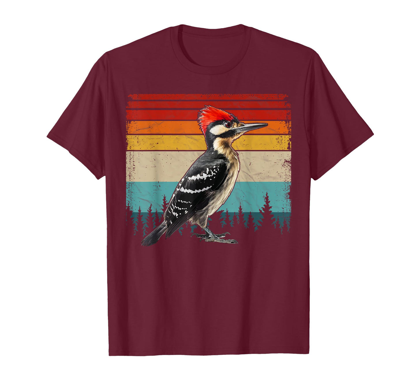 Vintage Distressed Retro Style Cool Woodpecker Bird T-Shirt