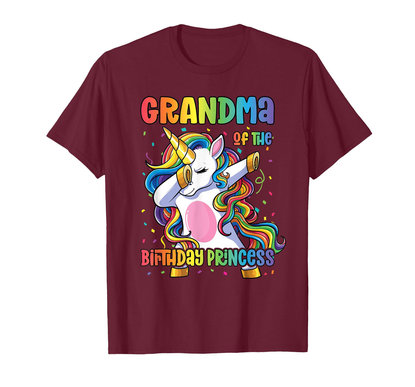 Grandma of the Birthday Princess Shirt Girl Dabbing Unicorn T-Shirt