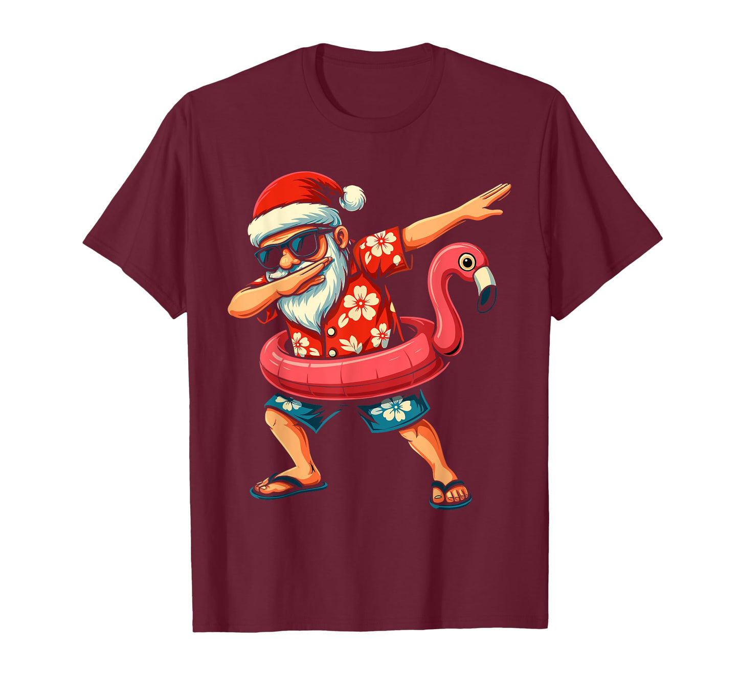 Dabbing Santa Christmas in July Hawaiian Xmas Dab Men Boys T-Shirt
