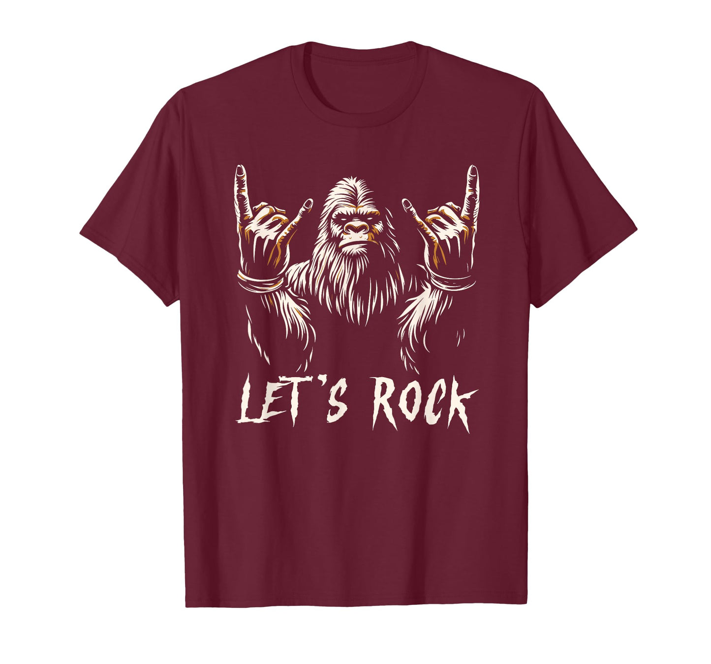 Bigfoot Rock On Funny Sasquatch Rock and Roll Let's Rock T-Shirt