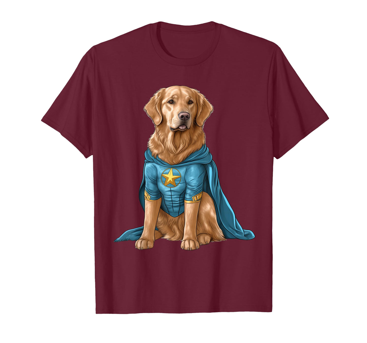 Superhero Golden Retriever Red Cape Super Hero Dog T-Shirt