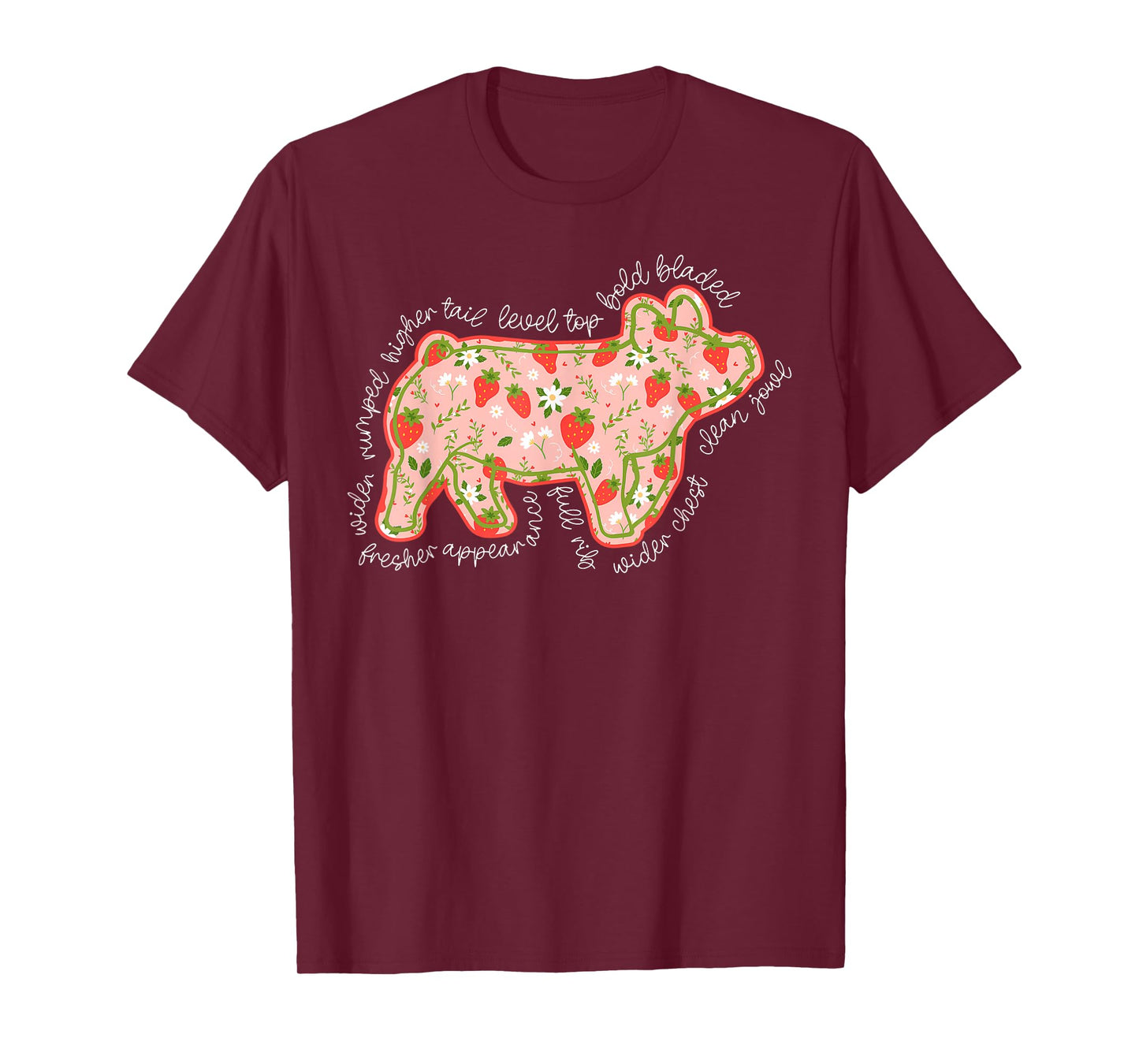 Pig Strawberry Stock Show Livestock Show Mom Hog Breeder T-Shirt