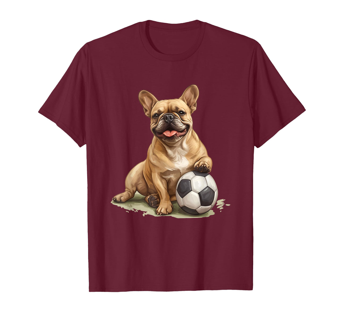 Adorable French Bulldog Soccer Ball Sports Team Animal Men Women Kids T-Shirt