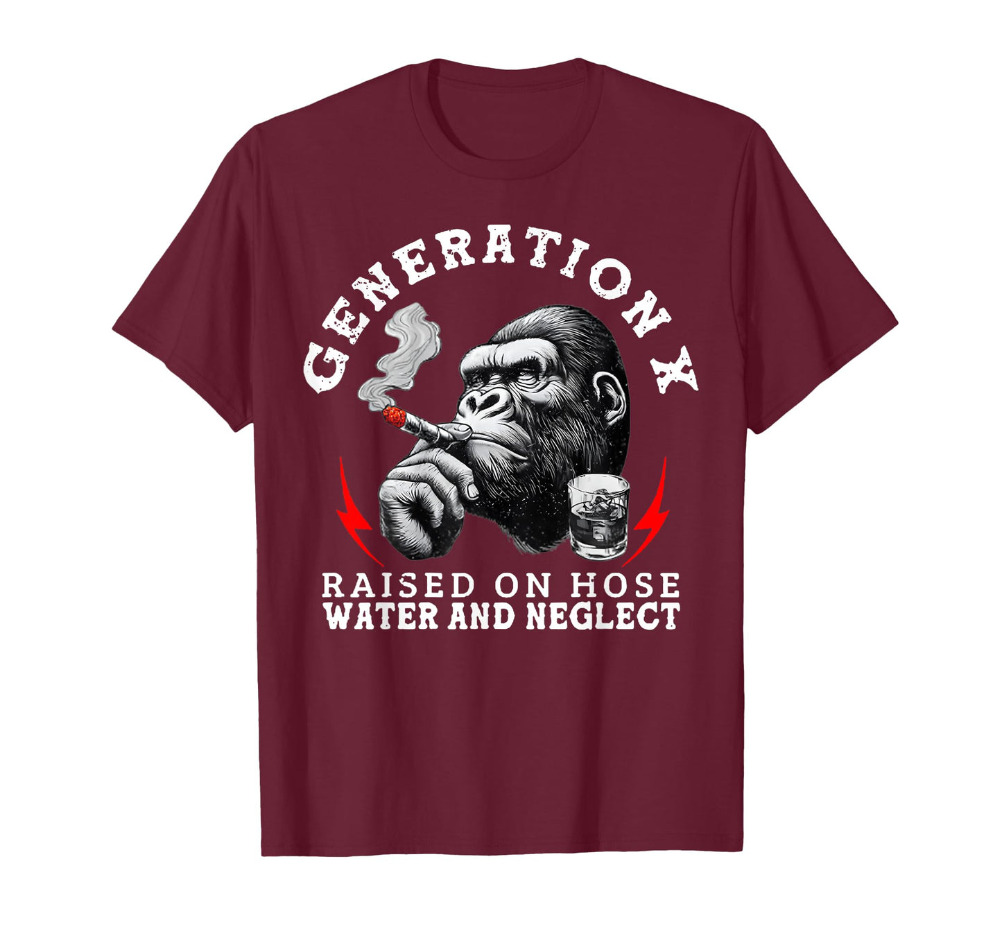 Generation X Raised On Hose Water and Neglect Monkey T-Shirt