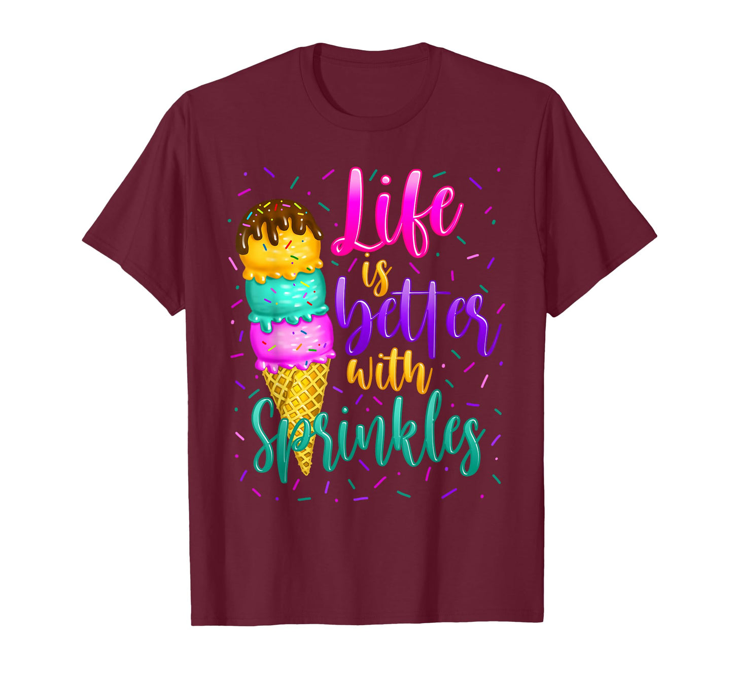 Cute Sweet Ice Cream lover Sprinkle Life Love T-Shirt