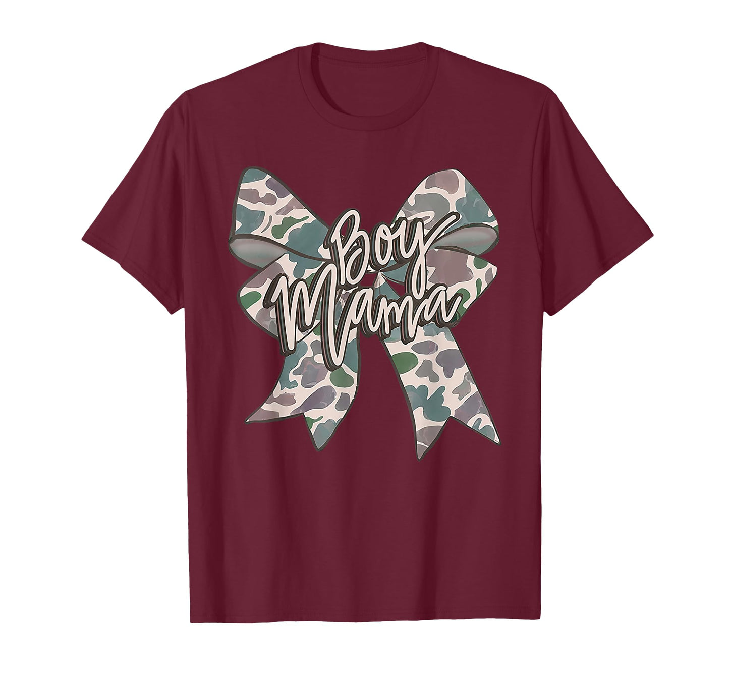 Boy Mama Camo Coquette Bow Camouflage Mothers Day T-Shirt