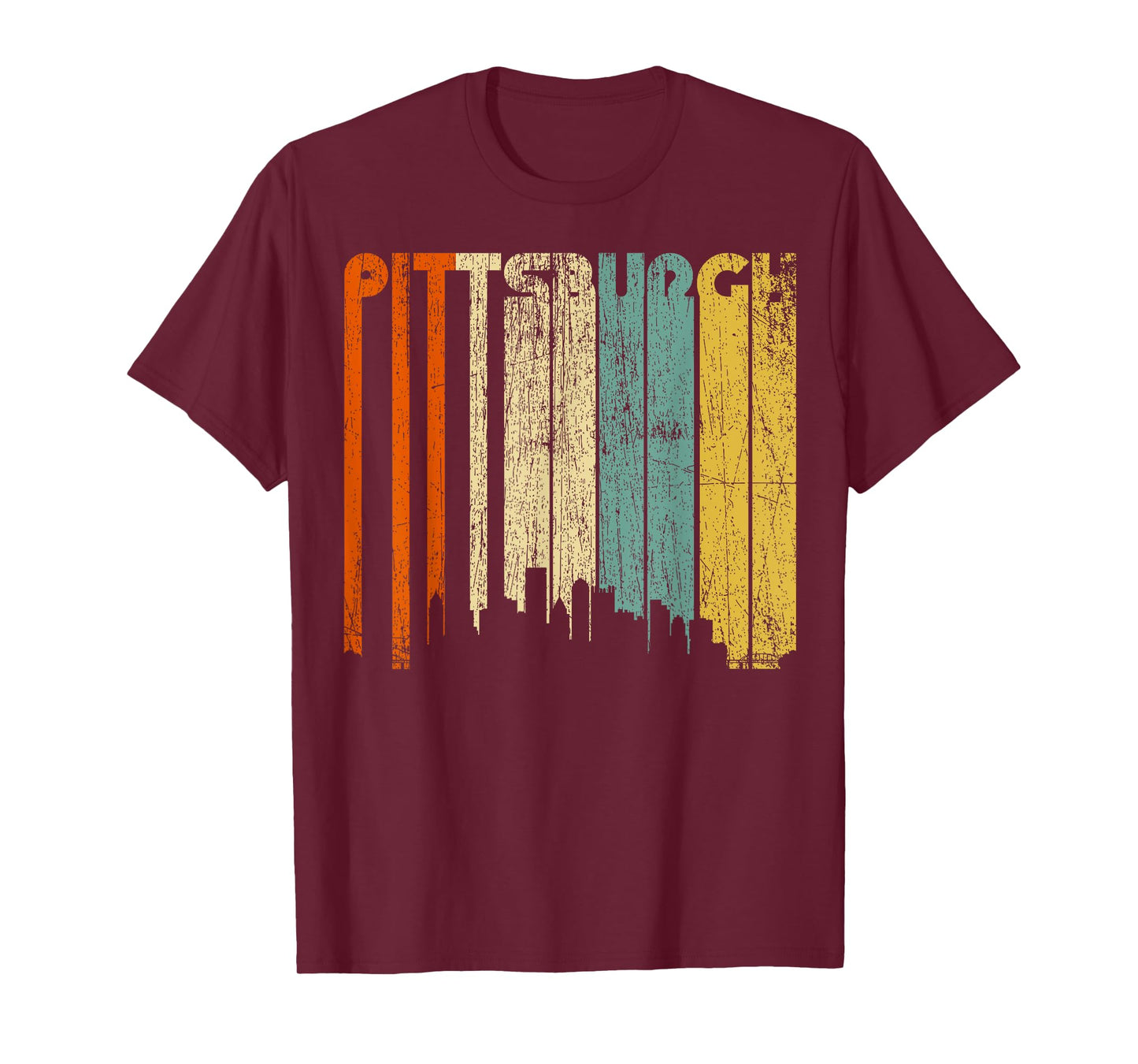 Pittsburgh City Retro T-Shirt Vintage 70s Style Souvenir Tee T-Shirt