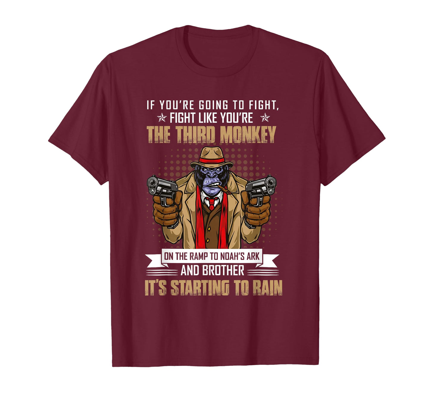 Vintage If You're Going To Fight Fight Like Monkey T-Shirt