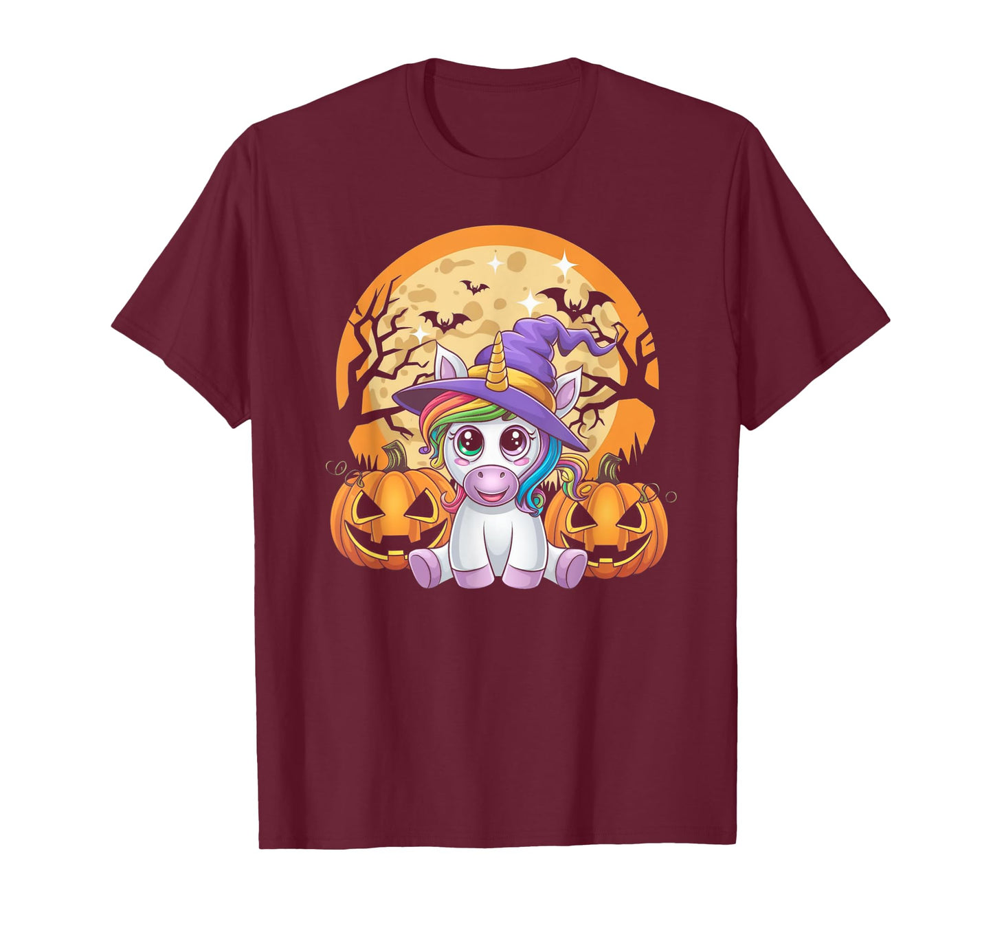 Cute Unicorn with Pumpkins Halloween 2024 for Girls & Women T-Shirt