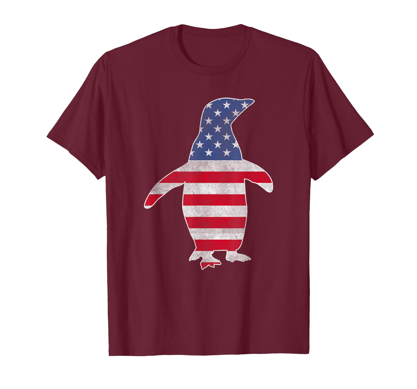 USA Flag Patriotic Penguin Bird 4th Of July Birdwatching T-Shirt for Women Men