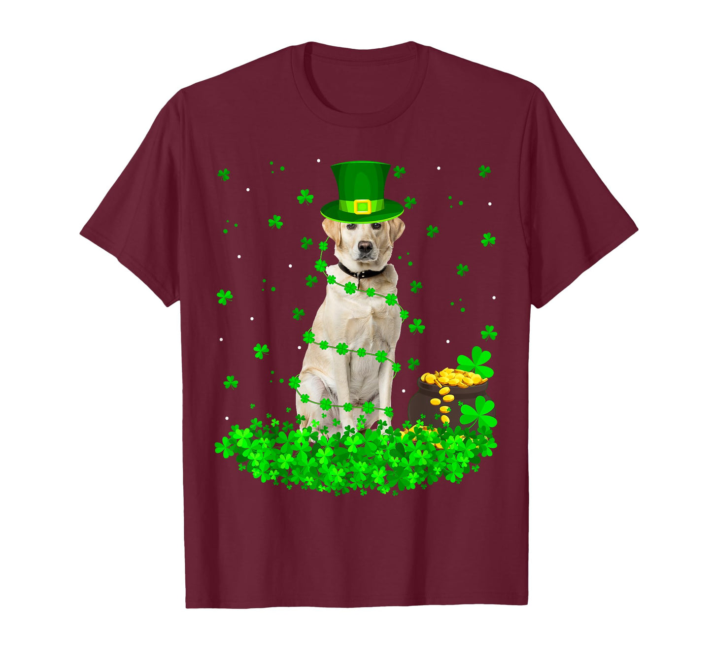 Funny Shamrock Leprechaun Hat Labrador Dog St. Patrick's Day T-Shirt for Men Women Kids
