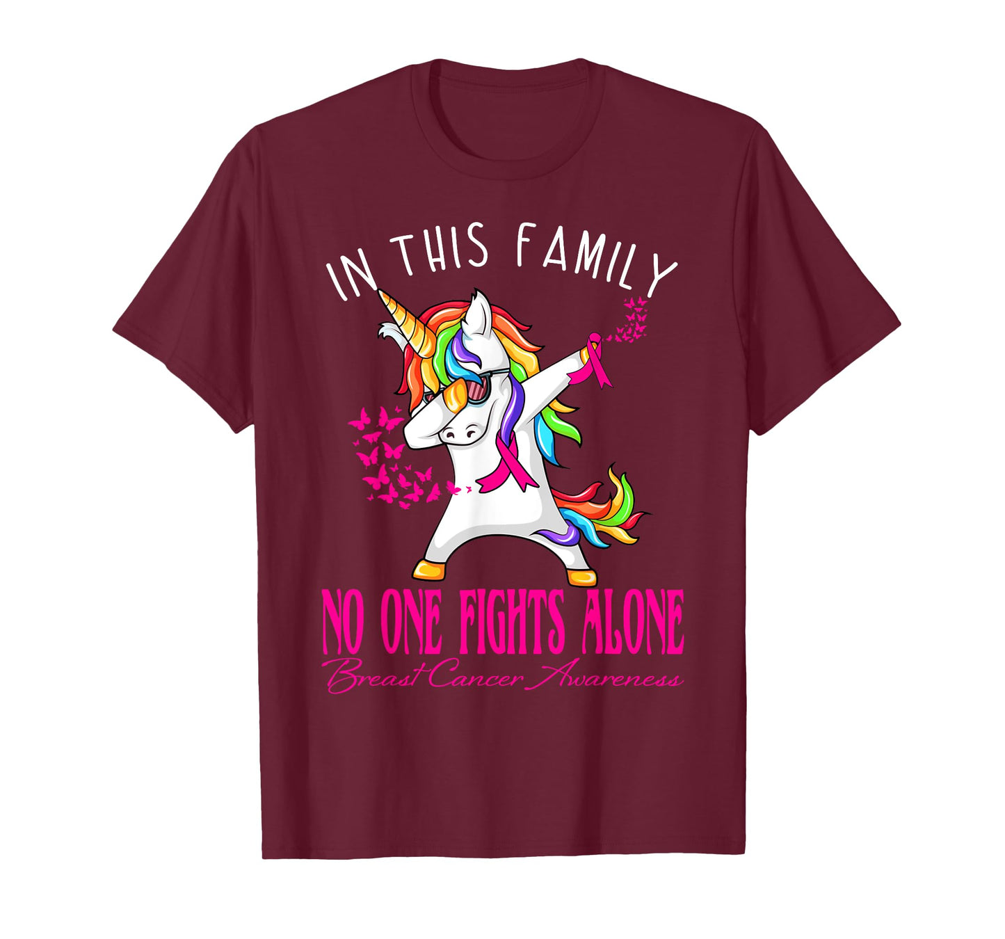 In This Family No One Fights Alone Breast Cancer Awareness T-Shirt