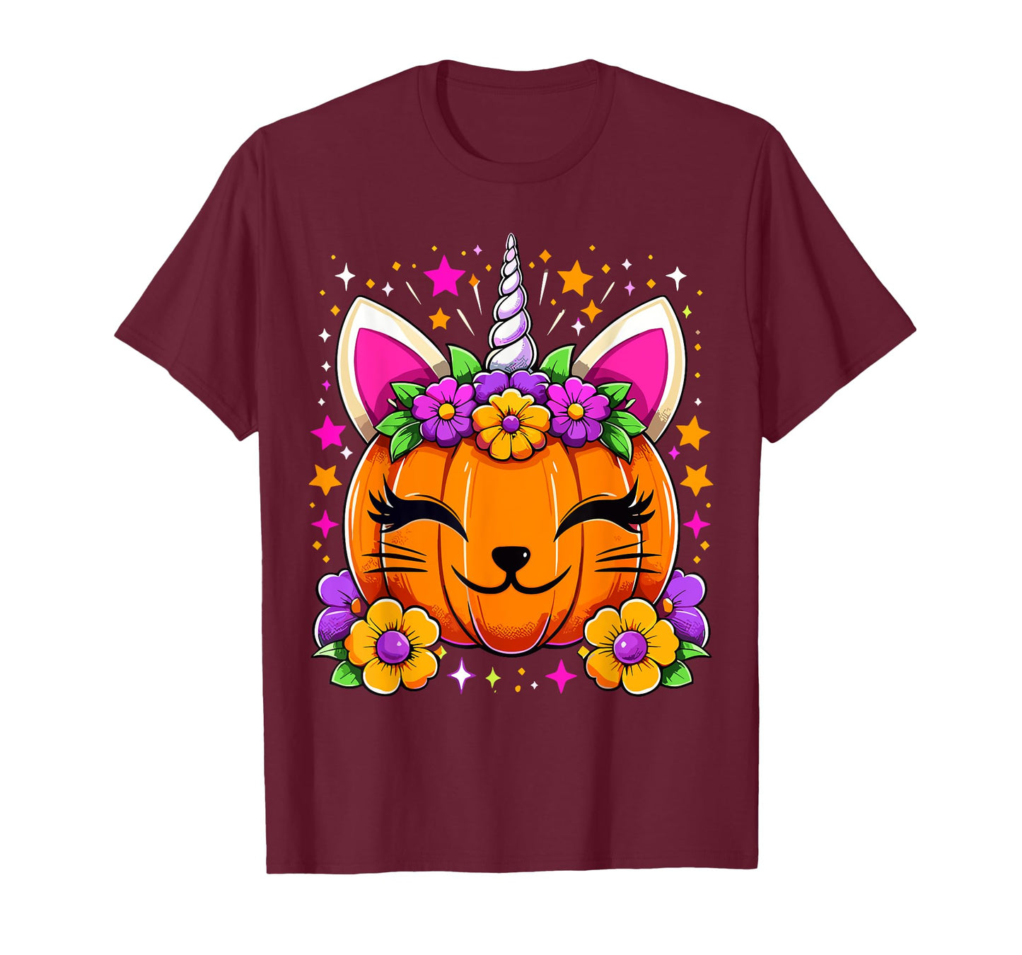 Halloween Unicorn Pumpkin Girls Costume T-Shirt