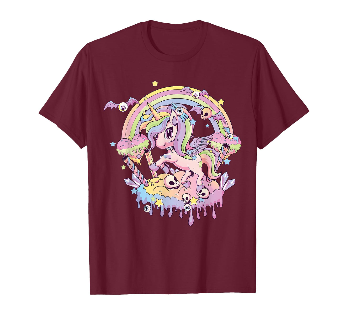 Pastel Goth Cute Creepy Unicorn Gothic Kawaii Menhera Wiccan T-Shirt