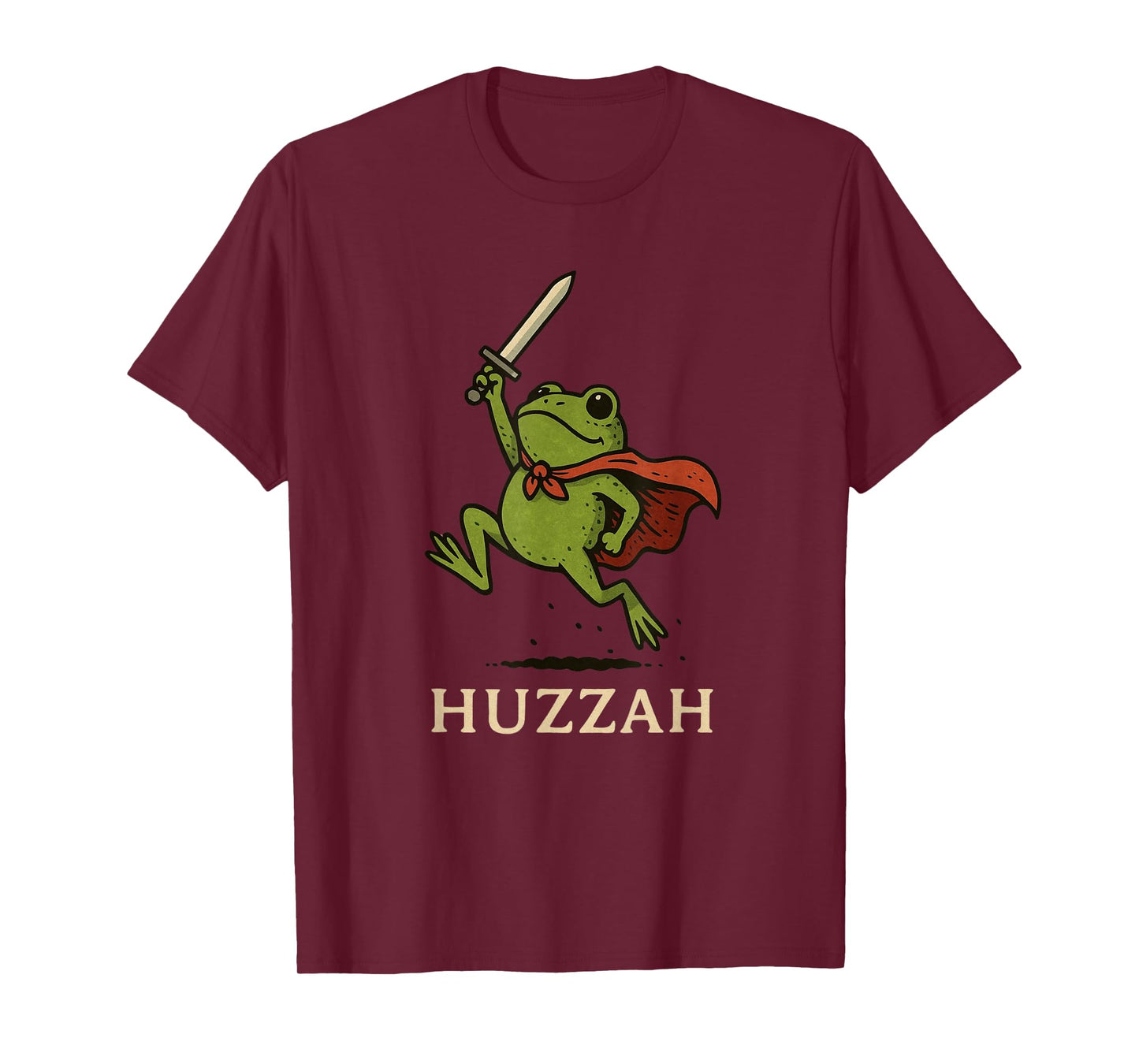 Huzzah Frog Knight Funny Sword Meme Quote T-Shirt