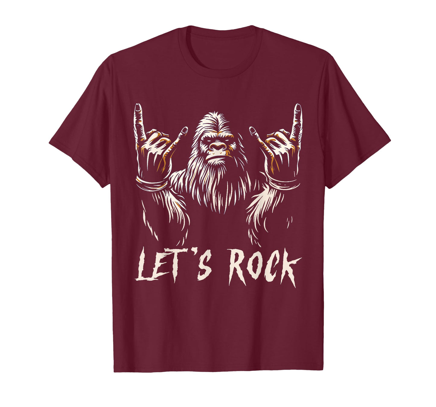 Bigfoot Rock On Funny Sasquatch Rock and Roll Let's Rock T-Shirt