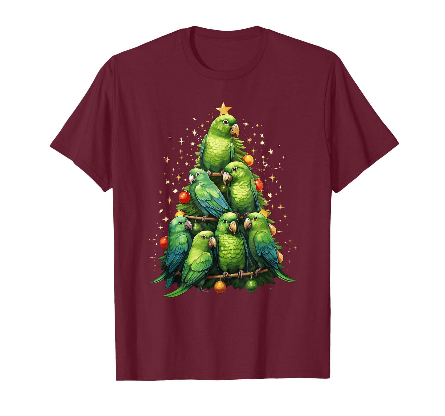 Green Cheek Conure Christmas Tree Ornament Parrot Bird T-Shirt