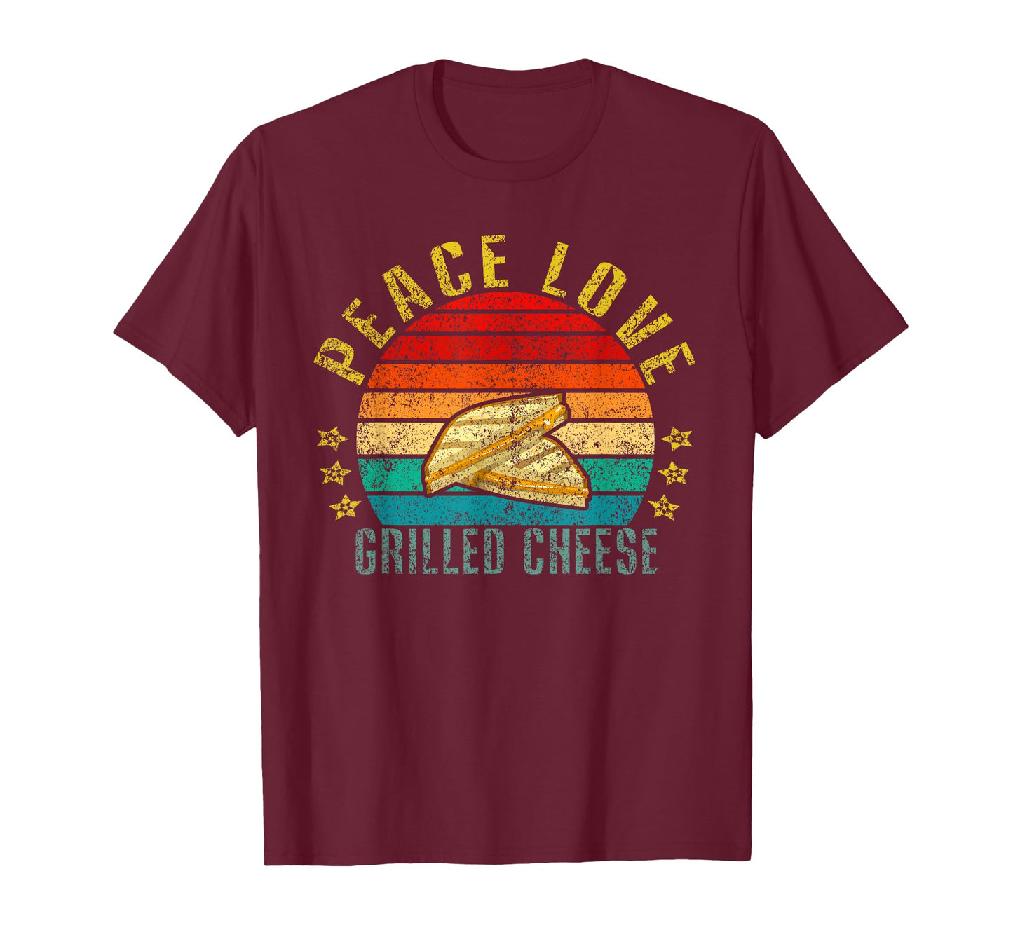 Peace Love Grilled Cheese Funny Retro T-Shirt