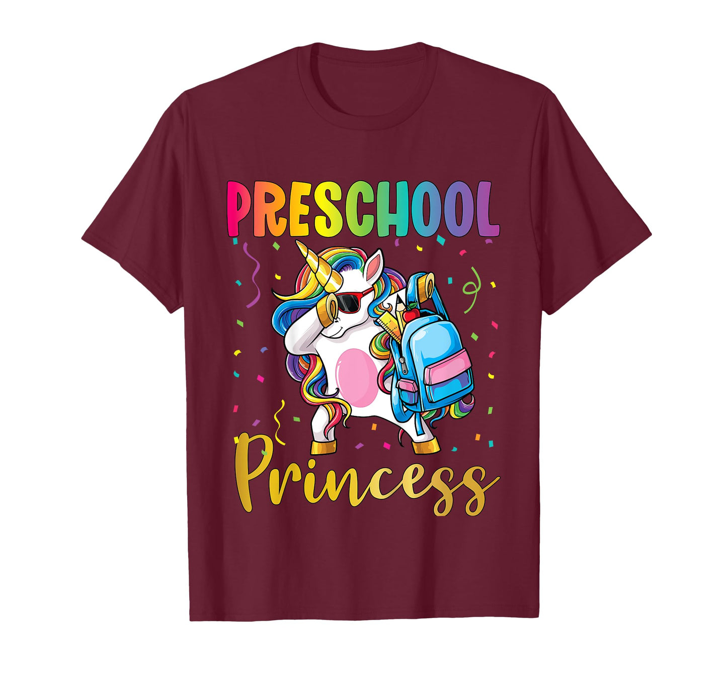 First Day of Preschool Pre-K Toddler School Princess Unicorn T-Shirt