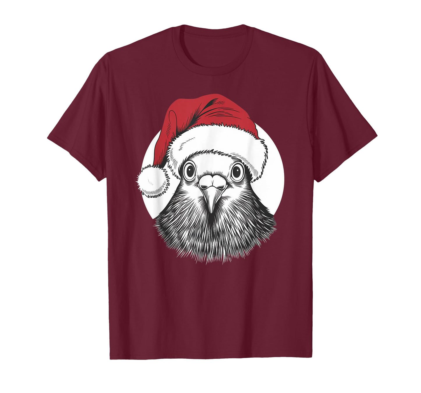 Joyful Pigeon Santa on Pigeon Christmas T-Shirt