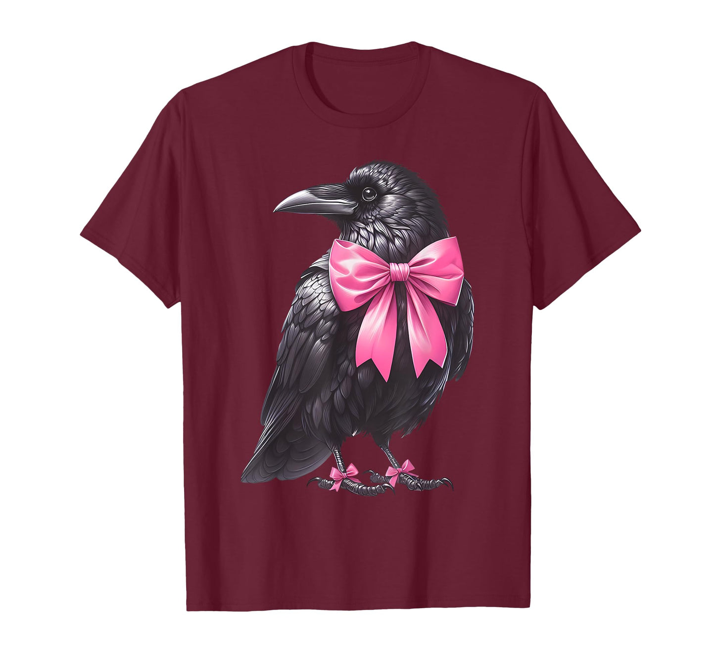 Coquette Bow Raven Crow Dark Birds Witchy Vibes Goblincore T-Shirt