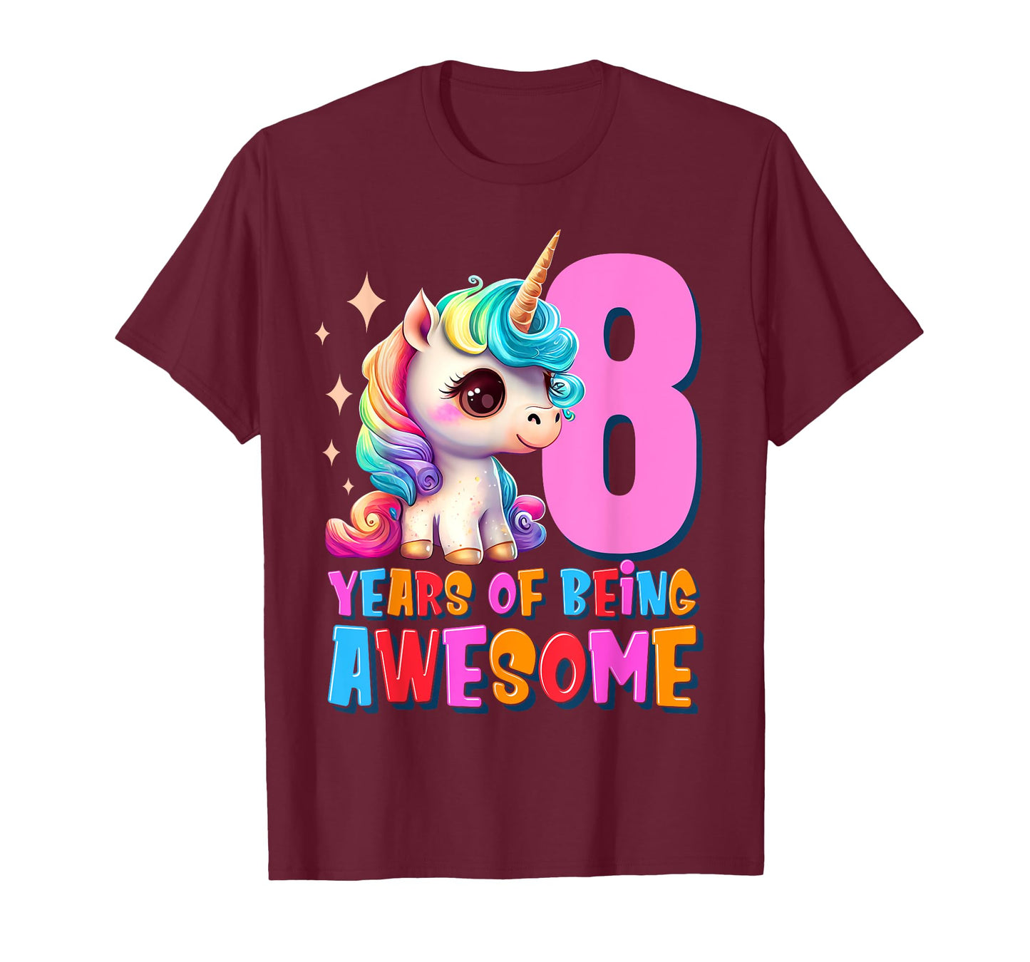 8 Years Old Unicorn Cute 8th Birthday Party Girls & Boys T-Shirt